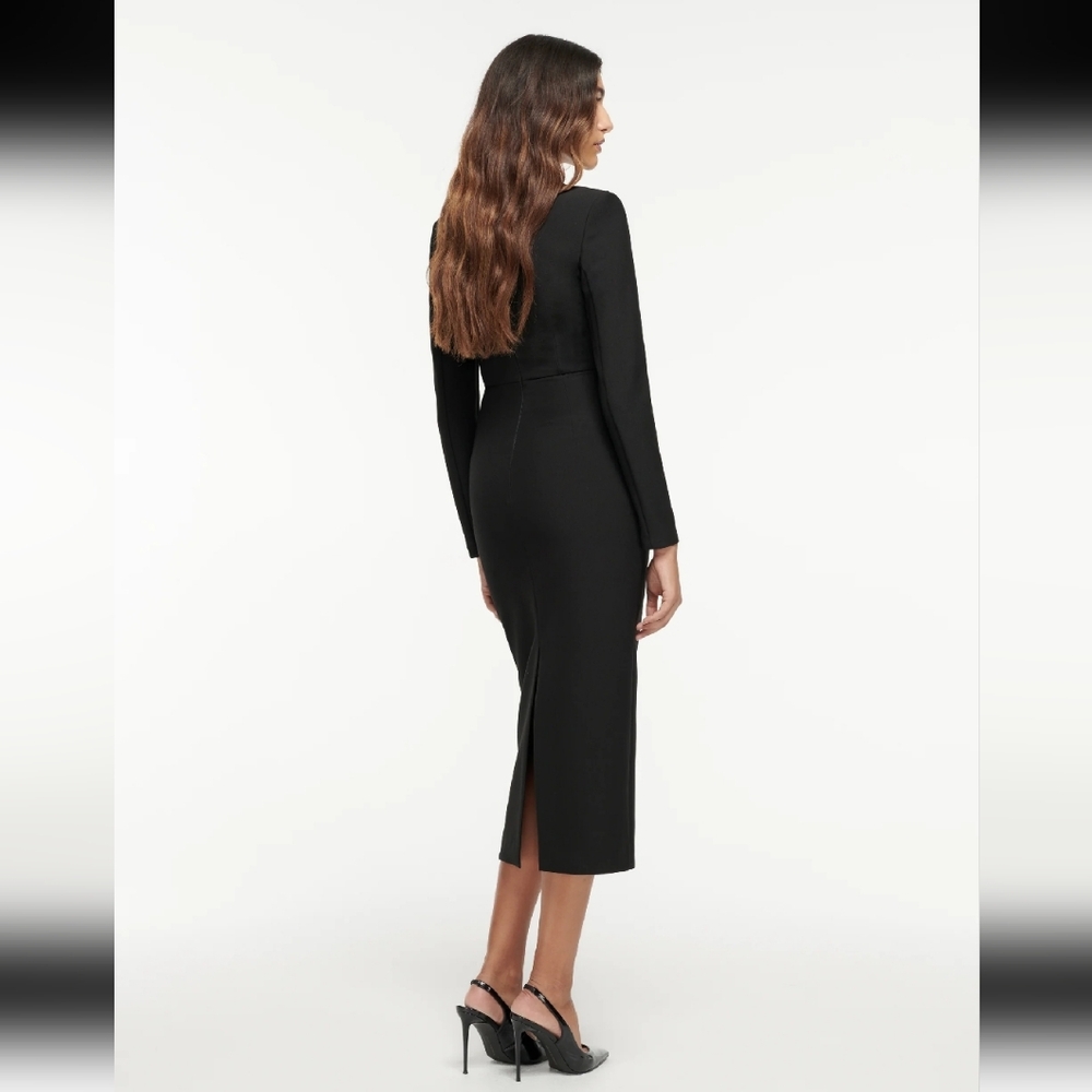 Roland Mouret Long Sleeve Crepe Midi Dress - Picture 2 of 6